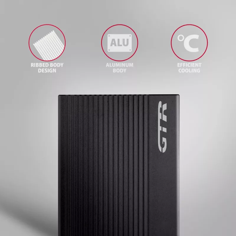 Carcasa HDD/SSD Axagon EE25-GTR USB-C 3.2 Gen 2 Negra 2,5 pulgadas