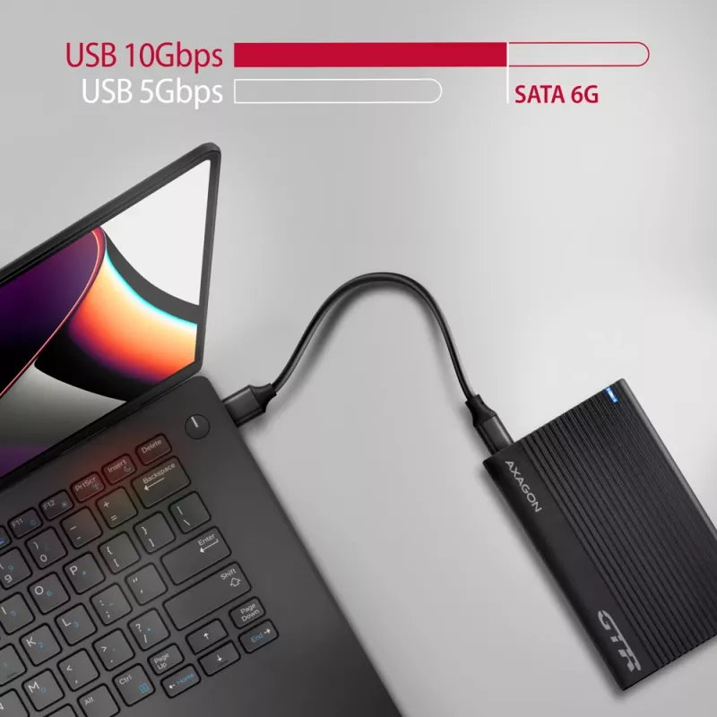 Carcasa HDD/SSD Axagon EE25-GTR USB-C 3.2 Gen 2 Negra 2,5 pulgadas