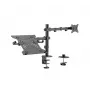 Soporte para monitor Gembird MA-DA-03 para pantallas de 32 pulgadas, pinza de mesa/pasacables, doble brazo, VESA 75x75–100x100, negro