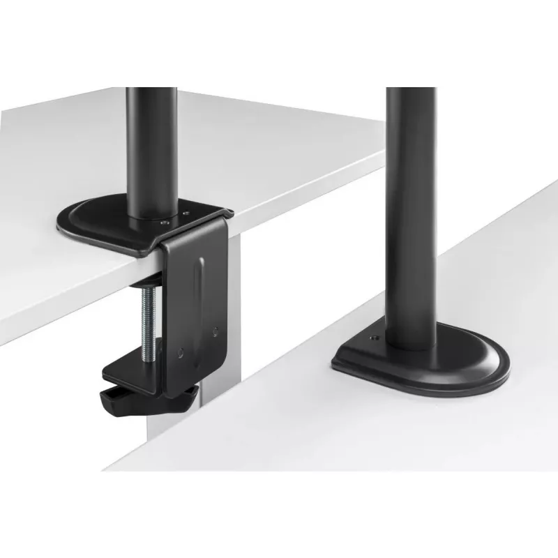 Soporte para monitor Gembird MA-DA-03 para pantallas de 32 pulgadas, pinza de mesa/pasacables, doble brazo, VESA 75x75–100x100, negro