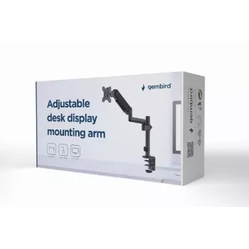 Soporte para monitor GEMBIRD MA-DA1P-01 — soporte de sobremesa de 1 brazo para pantallas de 17–32 pulgadas, VESA 75x75–100x100, carga máx. 9 kg, negro