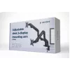 Soporte para monitor GEMBIRD MA-DA2-02 Negro, doble brazo para 2 pantallas de hasta 32 pulgadas, VESA 75x75–100x100, montaje con pinza o pasacables, carga máx. 16 kg
