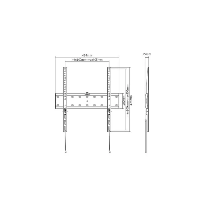 Soporte de TV Gembird WM-55F-02 negro, para pantallas de 32–55 pulgadas, carga máx. 40 kg, VESA 200x200–400x400, perfil extraplano 2,5 cm