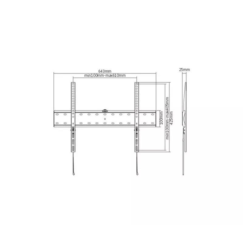 Soporte de TV Gembird WM-70F-01 Negro para televisores de 37–70 pulgadas, 40 kg, VESA 200x200–600x400, 2,5 cm extraplano