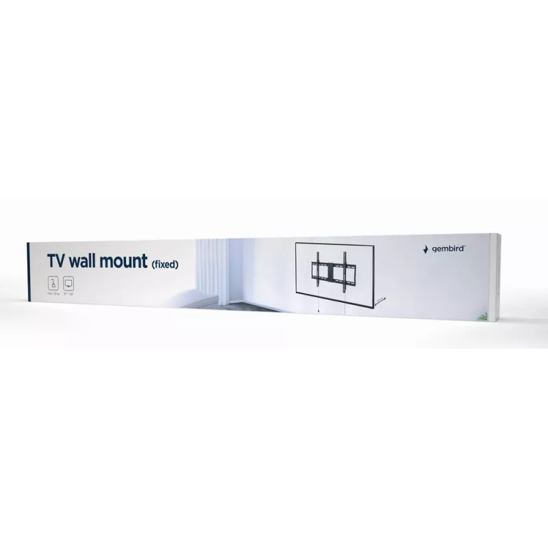 Gembird WM-80F-01 soporte de pared fijo para TV, 37–80 pulgadas, hasta 70 kg, VESA hasta 600x400, negro
