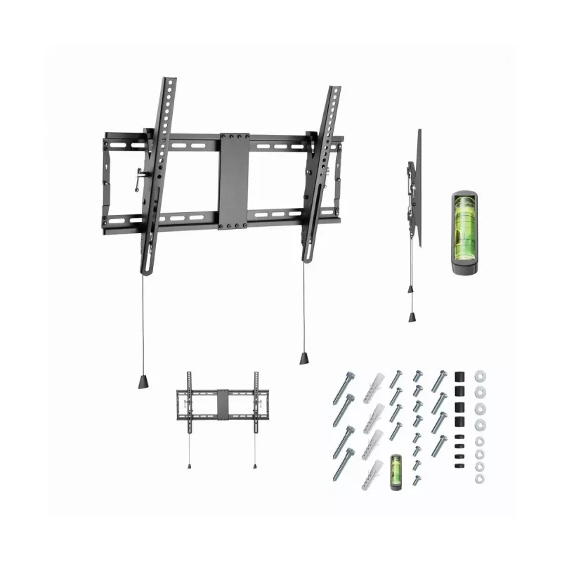 Soporte de pared para TV GEMBIRD WM-80T-01 para pantallas de 37–80 pulgadas, acero, inclinable -12°/+3°, VESA 200x200–600x400, 70 kg