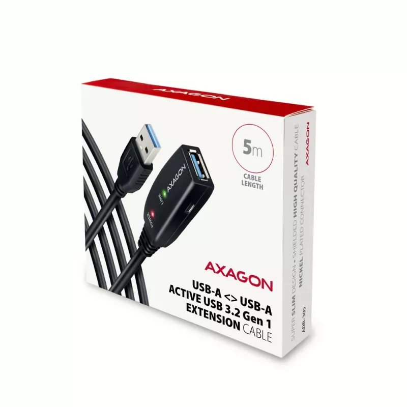 Axagon ADR-305 Cable USB 3.2 Gen 1 A-M -> A-F activo de prolongación/repetidor 5 m