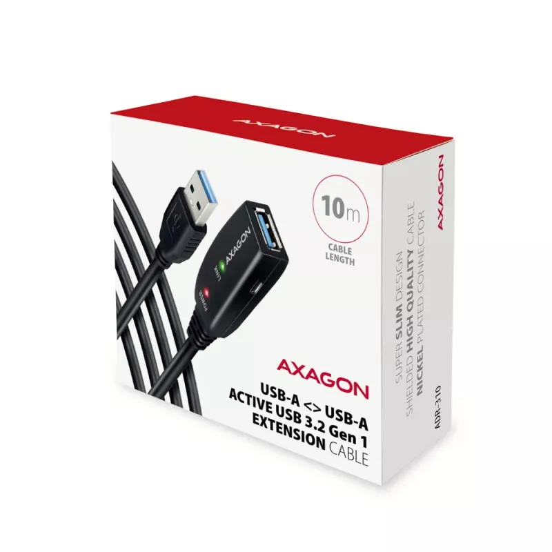 Axagon ADR-310 Cable USB 3.2 Gen 1 A-M -> A-F activo de prolongación/repetidor 10m