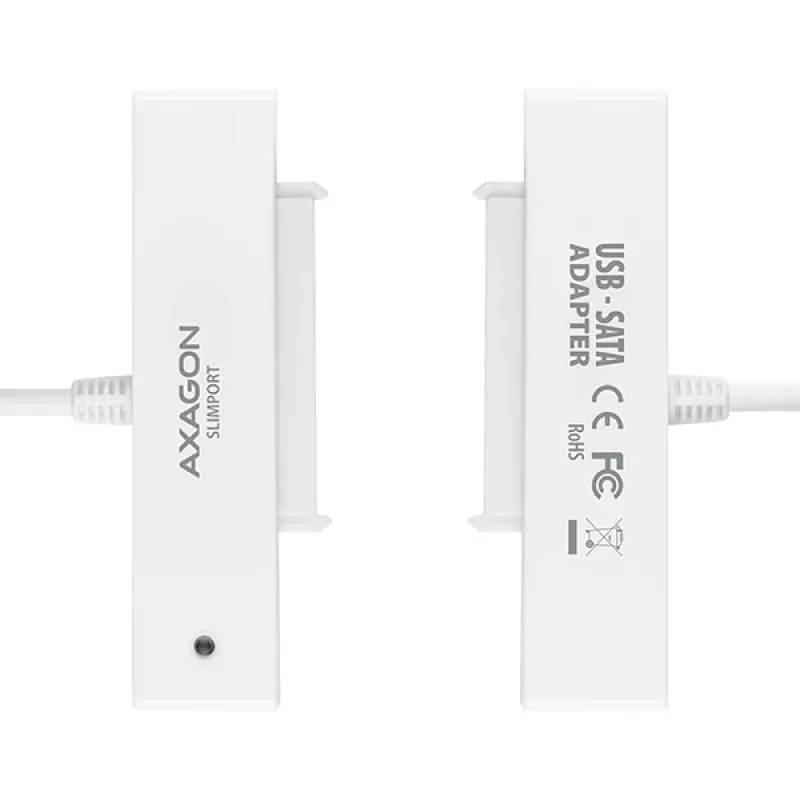 AXAGON ADSA-1S adaptador USB 2.0 para SSD/HDD SATA de 2,5 pulgadas con carcasa, 480 Mbit/s, blanco