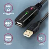 Axagon ADR-220 Cable USB 2.0 A-M -> A-F activo de prolongación/repetidor 20 m