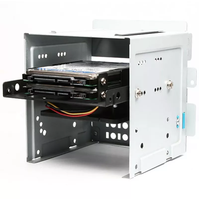 Axagon RHD-225 METAL Soporte para 2x HDD/SSD de 2,5 pulgadas en bahía de 3,5 pulgadas, soporte para ventilador