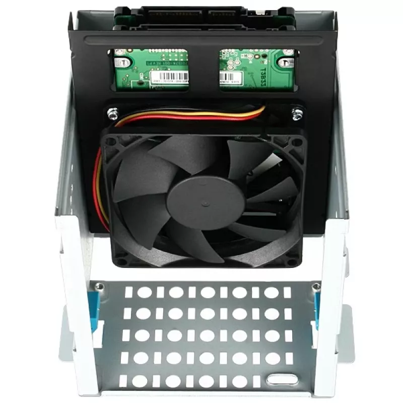 Axagon RHD-225 METAL Soporte para 2x HDD/SSD de 2,5 pulgadas en bahía de 3,5 pulgadas, soporte para ventilador