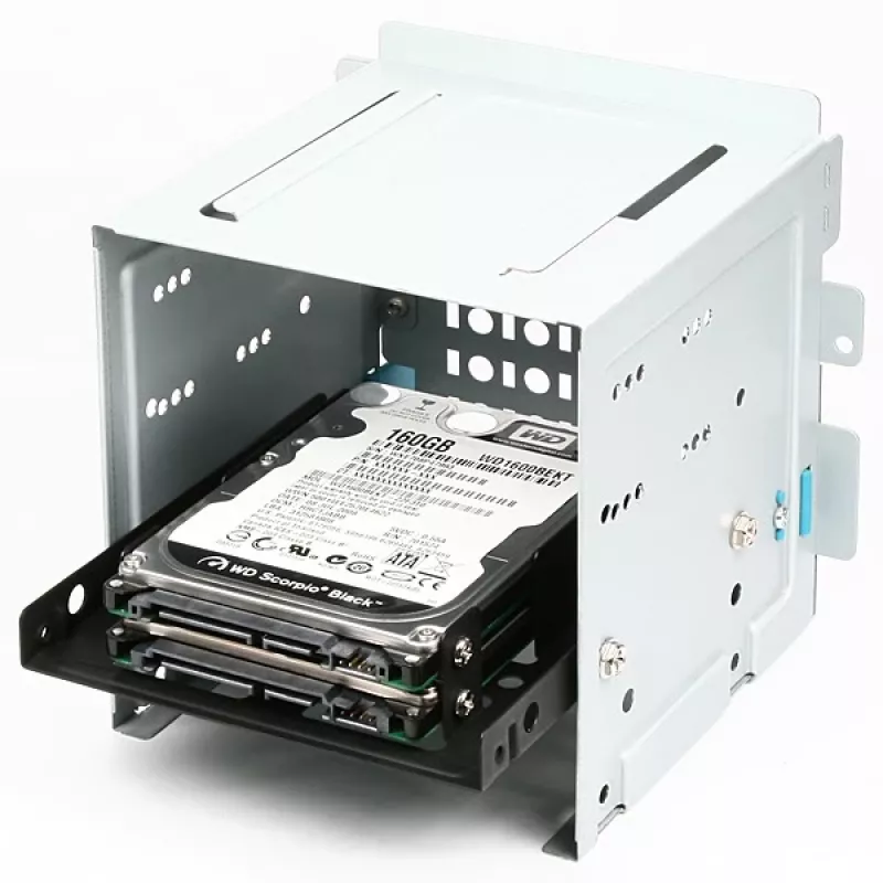 Axagon RHD-225 METAL Soporte para 2x HDD/SSD de 2,5 pulgadas en bahía de 3,5 pulgadas, soporte para ventilador