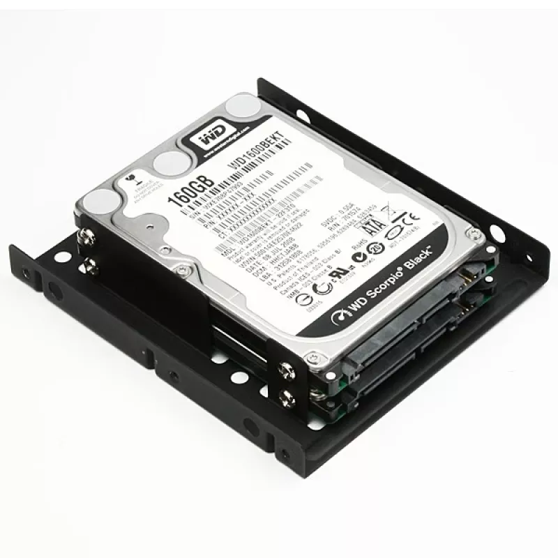 Axagon RHD-225 METAL Soporte para 2x HDD/SSD de 2,5 pulgadas en bahía de 3,5 pulgadas, soporte para ventilador