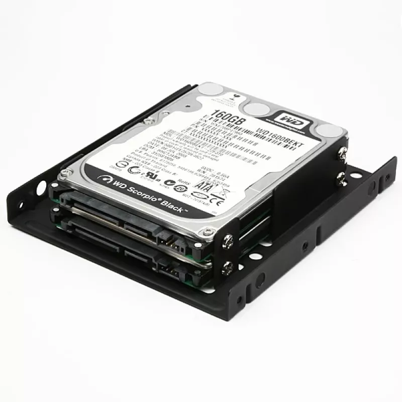 Axagon RHD-225 METAL Soporte para 2x HDD/SSD de 2,5 pulgadas en bahía de 3,5 pulgadas, soporte para ventilador