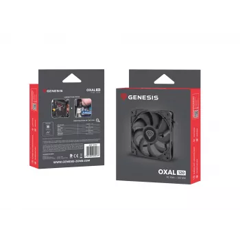 GENESIS Oxal 120 Ventilador para caja de ordenador 12 cm Negro 1 ud.
