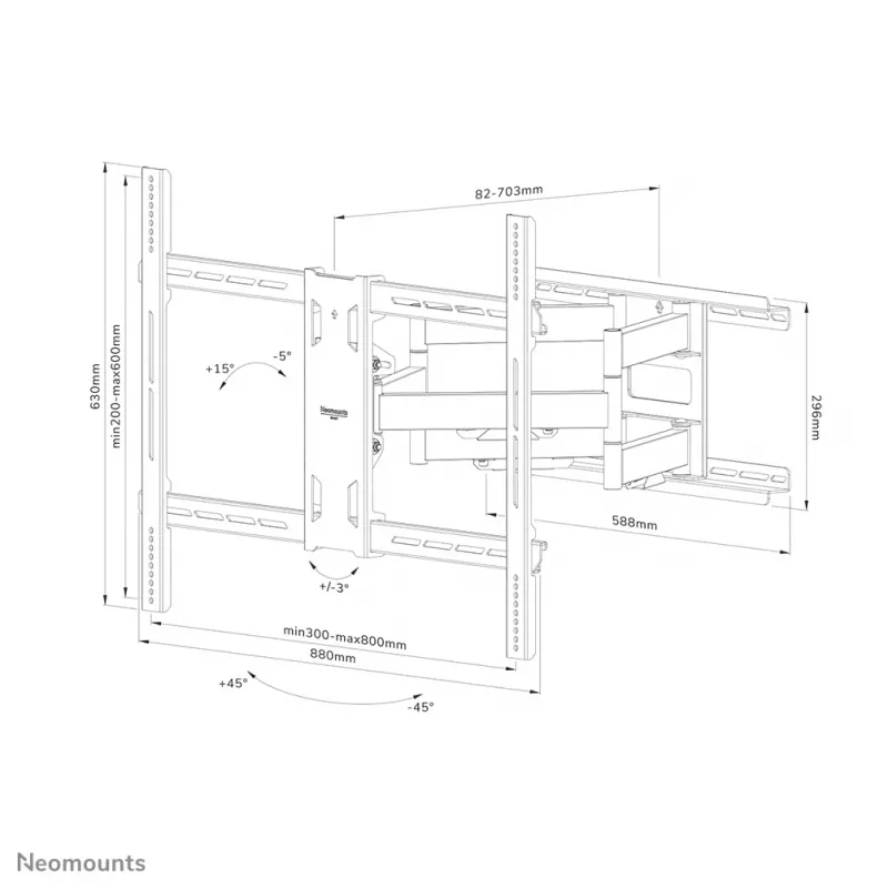 Neomounts WL40S-950BL18 Soporte de pared para cargas pesadas 55-110