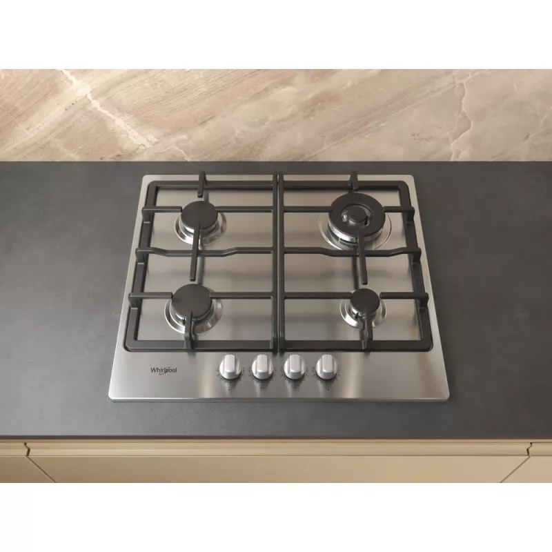 Whirlpool TGML 661 IX R acero inoxidable integrado 58 cm gas 4 zonas