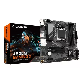 Placa base GIGABYTE A620M GAMING X – compatible con CPUs AMD Ryzen 8000, VRM digital de 8+2+1 fases, hasta 8000 MHz DDR5 (OC), 1x PCIe 4.0 M.2, GbE LAN, USB 3.2 Gen 2