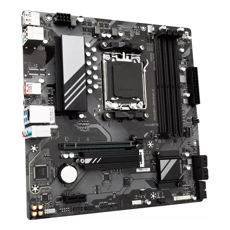 Placa base GIGABYTE A620M GAMING X – compatible con CPUs AMD Ryzen 8000, VRM digital de 8+2+1 fases, hasta 8000 MHz DDR5 (OC), 1x PCIe 4.0 M.2, GbE LAN, USB 3.2 Gen 2