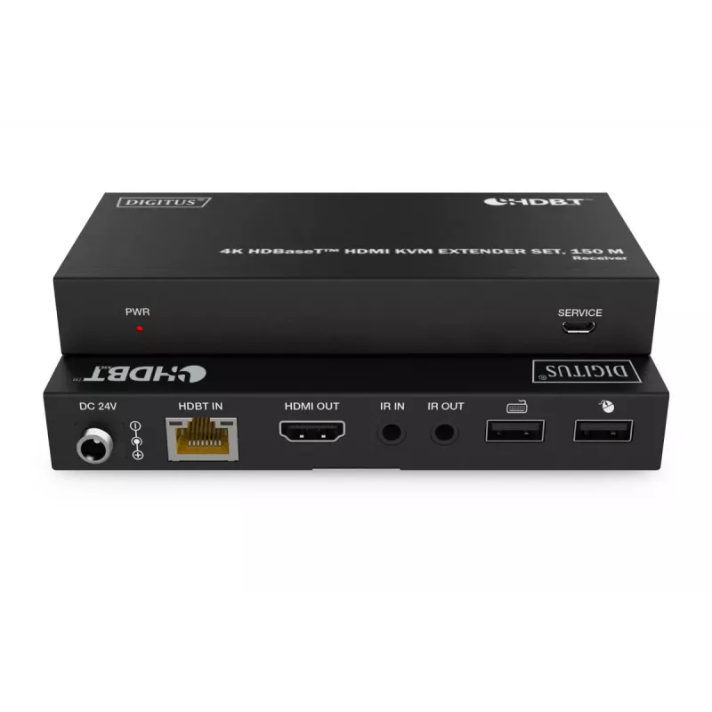DIGITUS HDBaseT KVM Extender Set - 150m 4K/60Hz USB 1.1 PoC IR negro