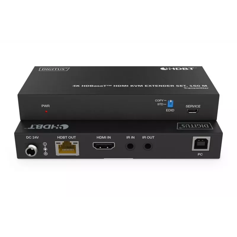 DIGITUS HDBaseT KVM Extender Set - 150m 4K/60Hz USB 1.1 PoC IR negro