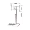 Techly ICA-TR39 soporte de suelo para TV, 32-70 pulgadas, 40 kg, VESA 800x400, negro/plateado