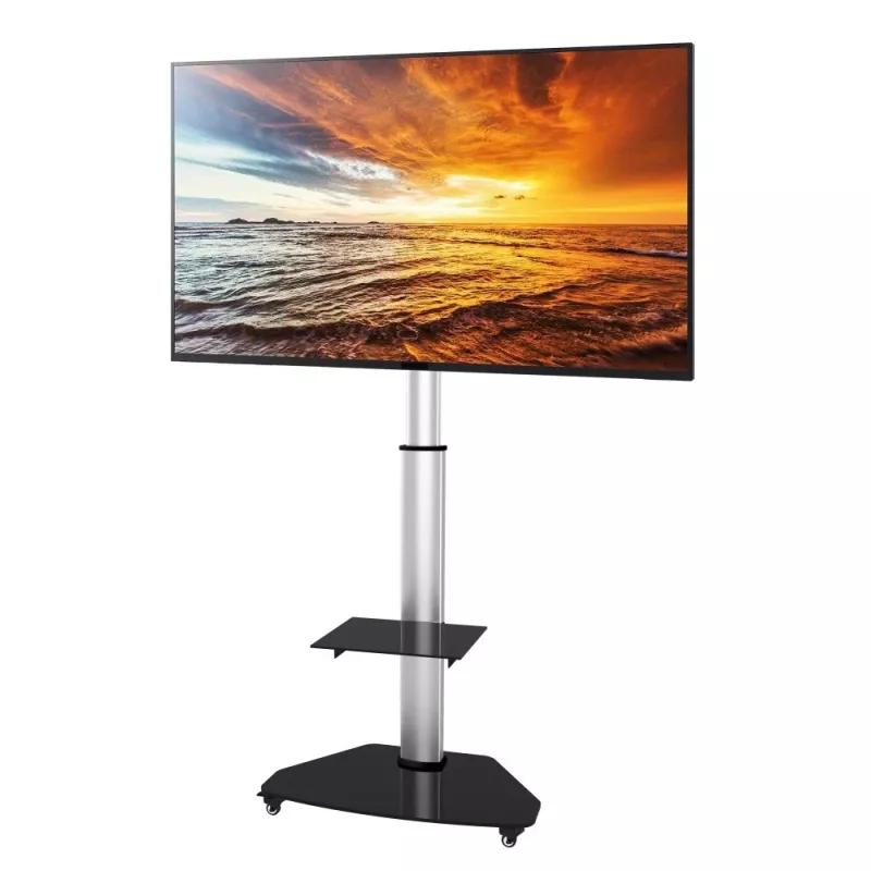 Techly soporte de suelo con bandeja para TV LCD/LED/Plasma 37-70 pulgadas plateado