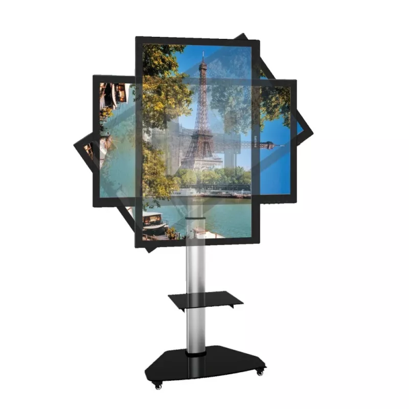 Techly soporte de suelo con bandeja para TV LCD/LED/Plasma 37-70 pulgadas plateado