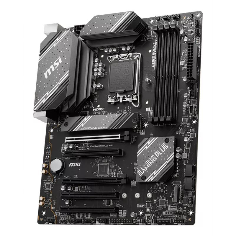 Placa base MSI B760 GAMING PLUS WIFI — Intel B760, LGA 1700, ATX, DDR5, 4 DIMM, Wi‑Fi 6E, 2.5Gb LAN
