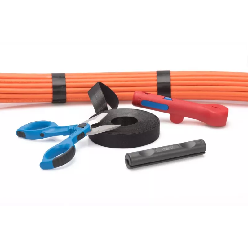 DIGITUS cinta de velcro, 20 mm de ancho para cableado estructurado, rollo de 10 m, color negro