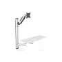 DIGITUS soporte de pared para estación de trabajo (monitor, teclado, ratón) 32 pulgadas, 8 kg, VESA 75x75/100x100, blanco/negro