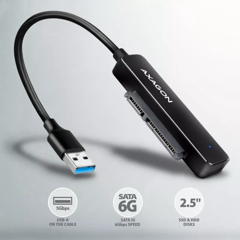 Tarjeta de interfaz Axagon ADSA-FP2A USB 3.2 Gen 1 SATA conector macho negro