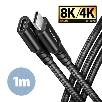 Cable de extensión Axagon BUCM32-CF10AB SPEED+ USB-C USB 20Gbps 1 m