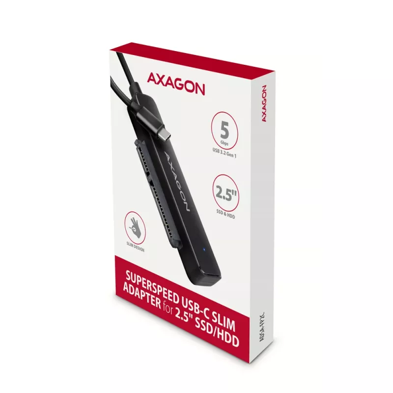 Axagon ADSA-FP2C USB-C 5Gbps - SATA 6G, adaptador SSD/HDD SLIM 2.5 - Adaptador - Tarjetas/adaptadores de interfaz digital/datos