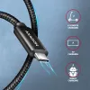 Cable USB de datos y carga Axagon BUCM2-CM30AB 480Mbps 3 m. PD 240W, 5A. Negro trenzado