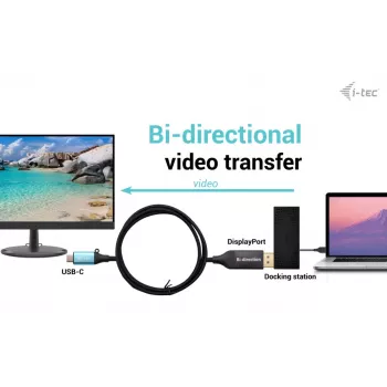 i-tec adaptador de cable USB-C DisplayPort bidireccional 8K/30Hz 150 cm