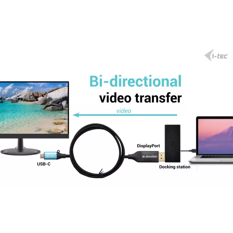 i-tec adaptador de cable USB-C DisplayPort bidireccional 8K/30Hz 150 cm
