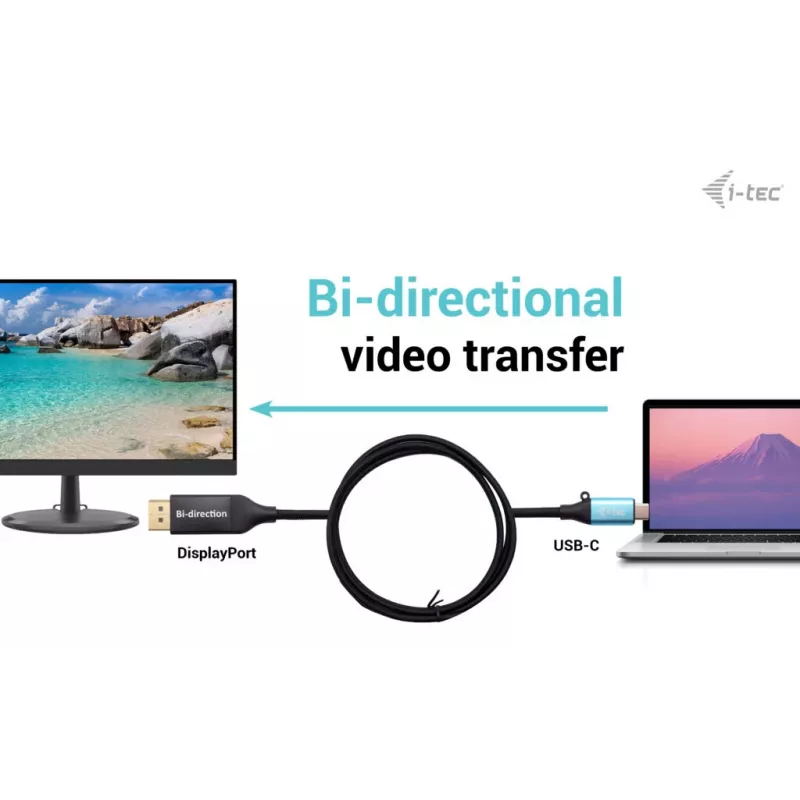 i-tec adaptador de cable USB-C DisplayPort bidireccional 8K/30Hz 150 cm