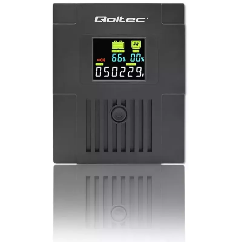 Sistema de alimentación ininterrumpida QOLTEC 53770, SAI line-interactive 1,5 kVA (900 W), 2 salidas C13, AVR, LCD, USB Type-B