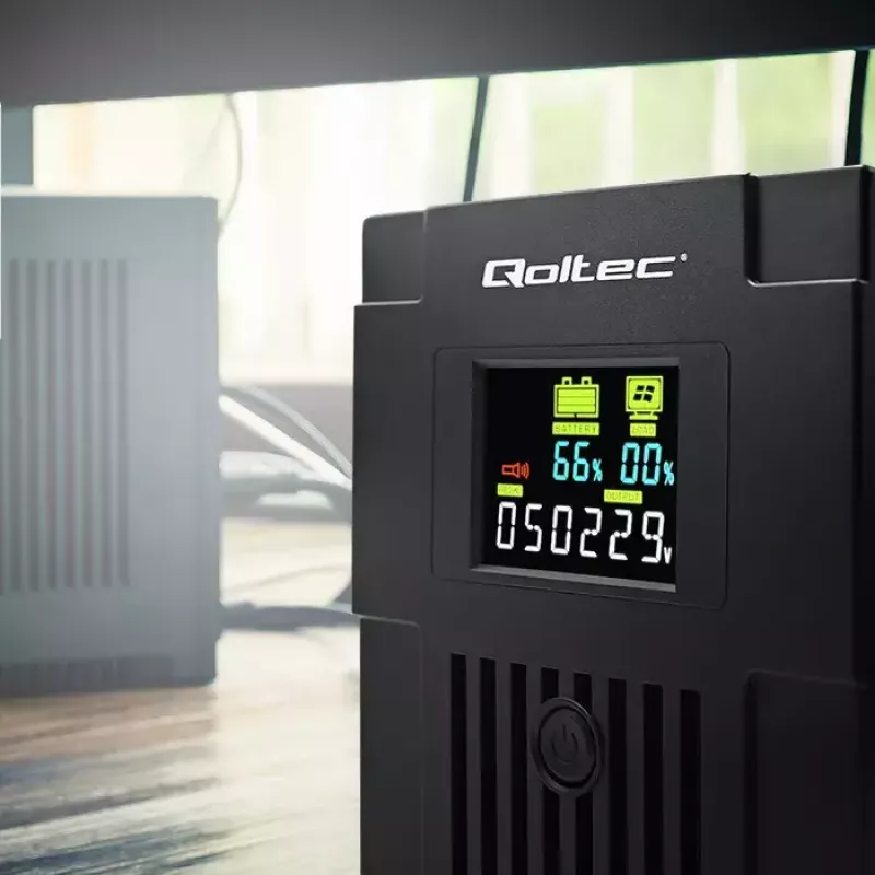 Sistema de alimentación ininterrumpida Qoltec 53771 2 kVA 1200 W 2 salidas AC