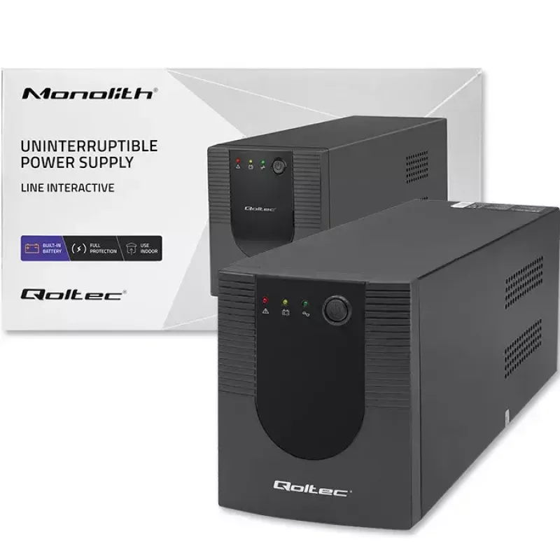 Qoltec 53777 SAI line-interactive 2 kVA 1200 W 4 tomas AC