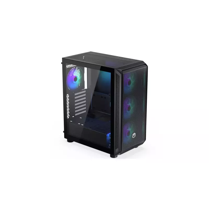 Carcasa de PC ENDORFY Arx 500 ARGB ATX negra — cristal templado, ARGB, ATX, GPU máx. 350 mm, altura de disipador de CPU 179 mm, 7 ranuras de expansión