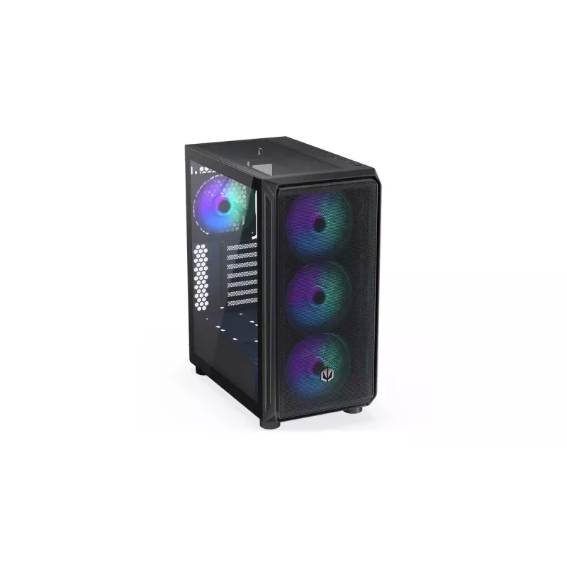 Carcasa de PC ENDORFY Arx 500 ARGB ATX negra — cristal templado, ARGB, ATX, GPU máx. 350 mm, altura de disipador de CPU 179 mm, 7 ranuras de expansión