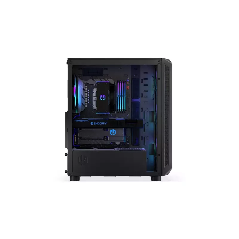 Carcasa de PC ENDORFY Arx 500 ARGB ATX negra — cristal templado, ARGB, ATX, GPU máx. 350 mm, altura de disipador de CPU 179 mm, 7 ranuras de expansión