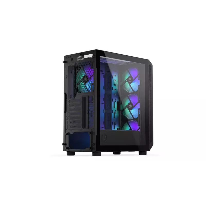 Carcasa de PC ENDORFY Arx 500 ARGB ATX negra — cristal templado, ARGB, ATX, GPU máx. 350 mm, altura de disipador de CPU 179 mm, 7 ranuras de expansión