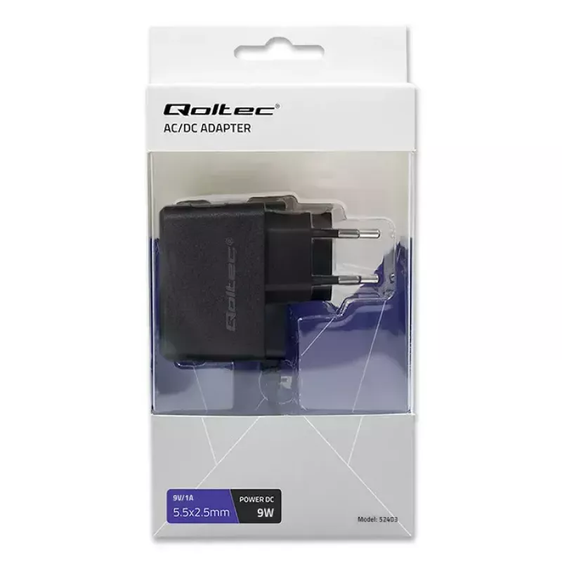 Fuente de alimentación Qoltec 52403 Indoor 9W Negro 220-240V