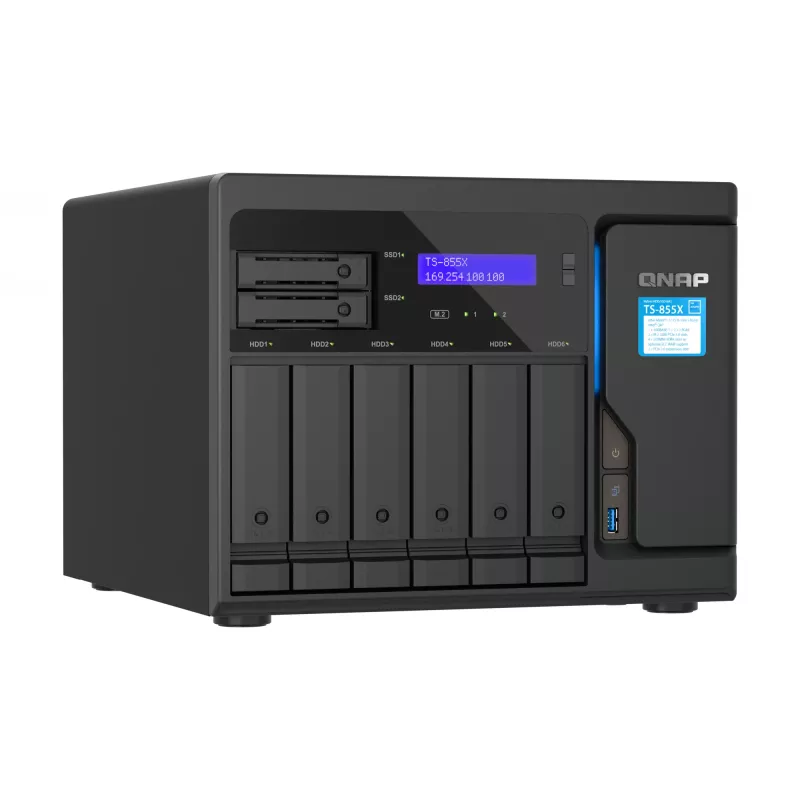 QNAP TS-855X SAN torre Intel Atom® C5125 8 GB DDR4 0 TB QNAP QTS negro