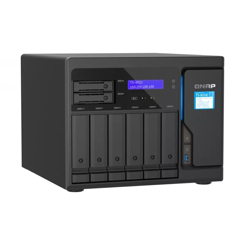 QNAP TS-855X SAN torre Intel Atom® C5125 8 GB DDR4 0 TB QNAP QTS negro