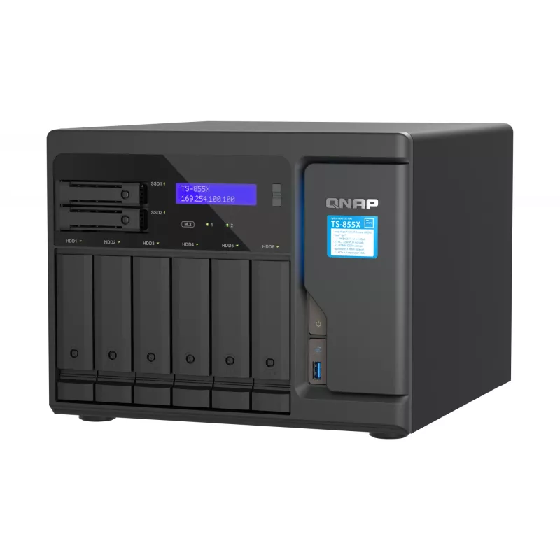 QNAP TS-855X SAN torre Intel Atom® C5125 8 GB DDR4 0 TB QNAP QTS negro